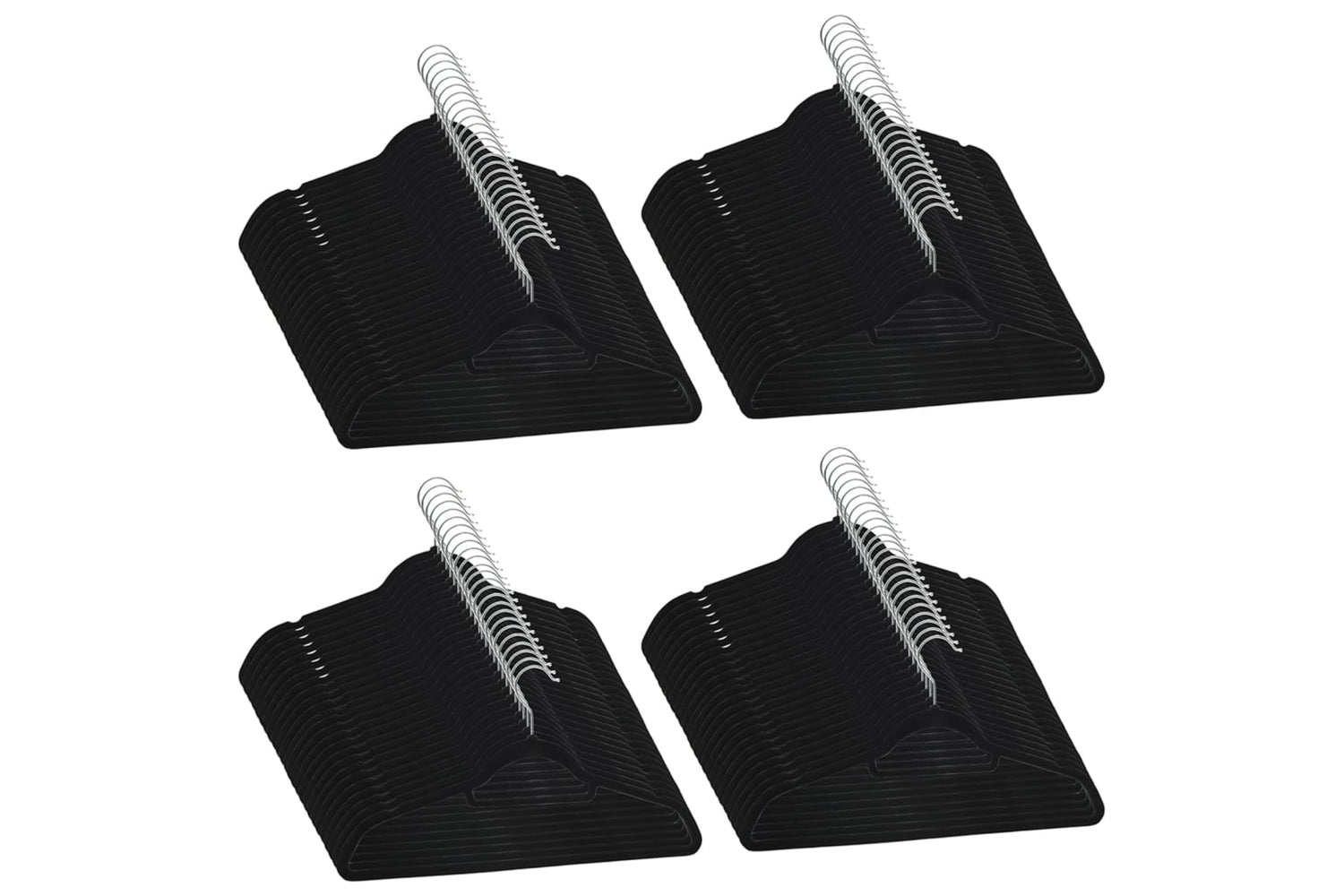 Vidaxl 289922 100 Pcs Clothes Hanger Set Anti-slip Black Velvet-2