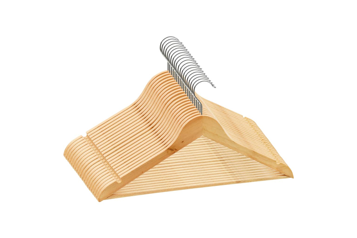 Vidaxl 289911 20 Pcs Clothes Hanger Set Non-slip Hardwood-2
