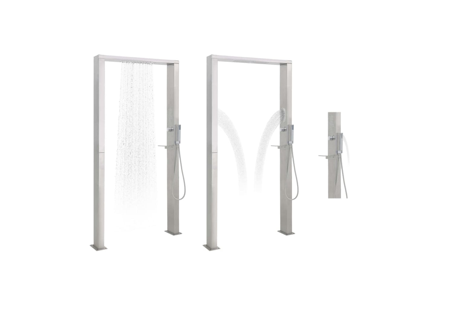 Vidaxl 48201 Outdoor Shower Stainless Steel Double Jets-2