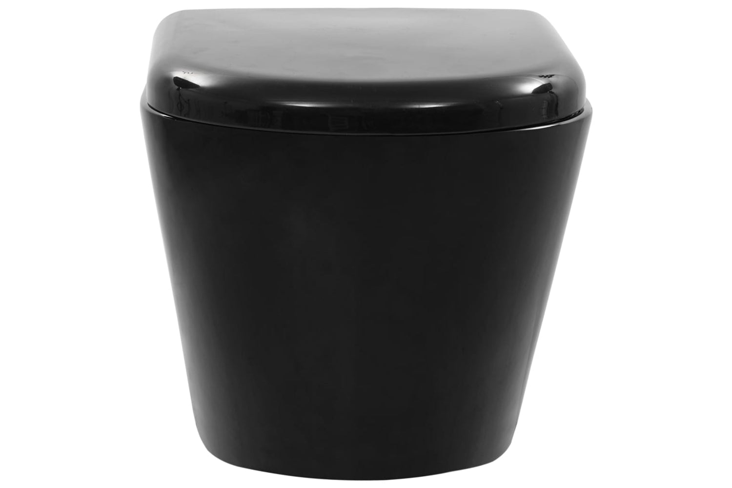 Vidaxl 3054478 Wall Hung Toilet With Concealed Cistern Ceramic Black-8