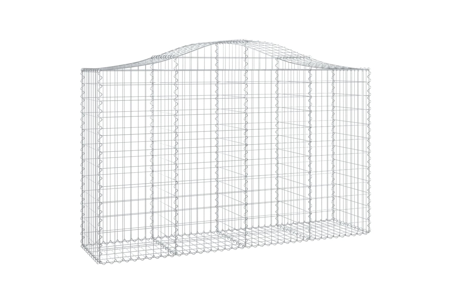 vidaXL 3145661 Arched Gabion Baskets 2 Pcs 200x50x120/140cm Galvanised Iron-2