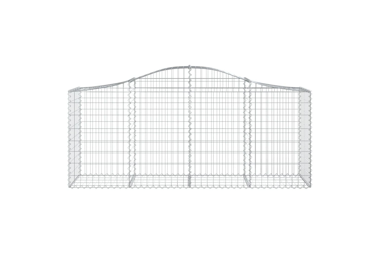 vidaXL 3145631 Arched Gabion Baskets 14 Pcs 200x50x80/100cm Galvanised Iron-3