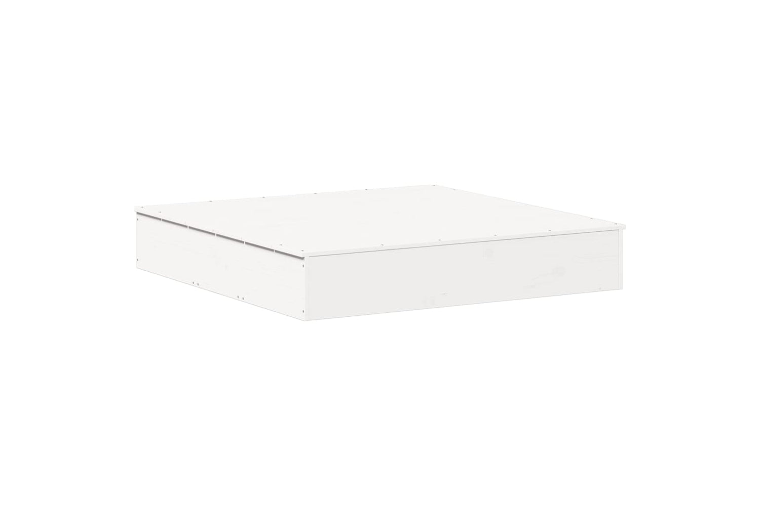 vidaXL 832607 Sandpit With Cover White 111x111x19.5cm Solid Wood Pine-5