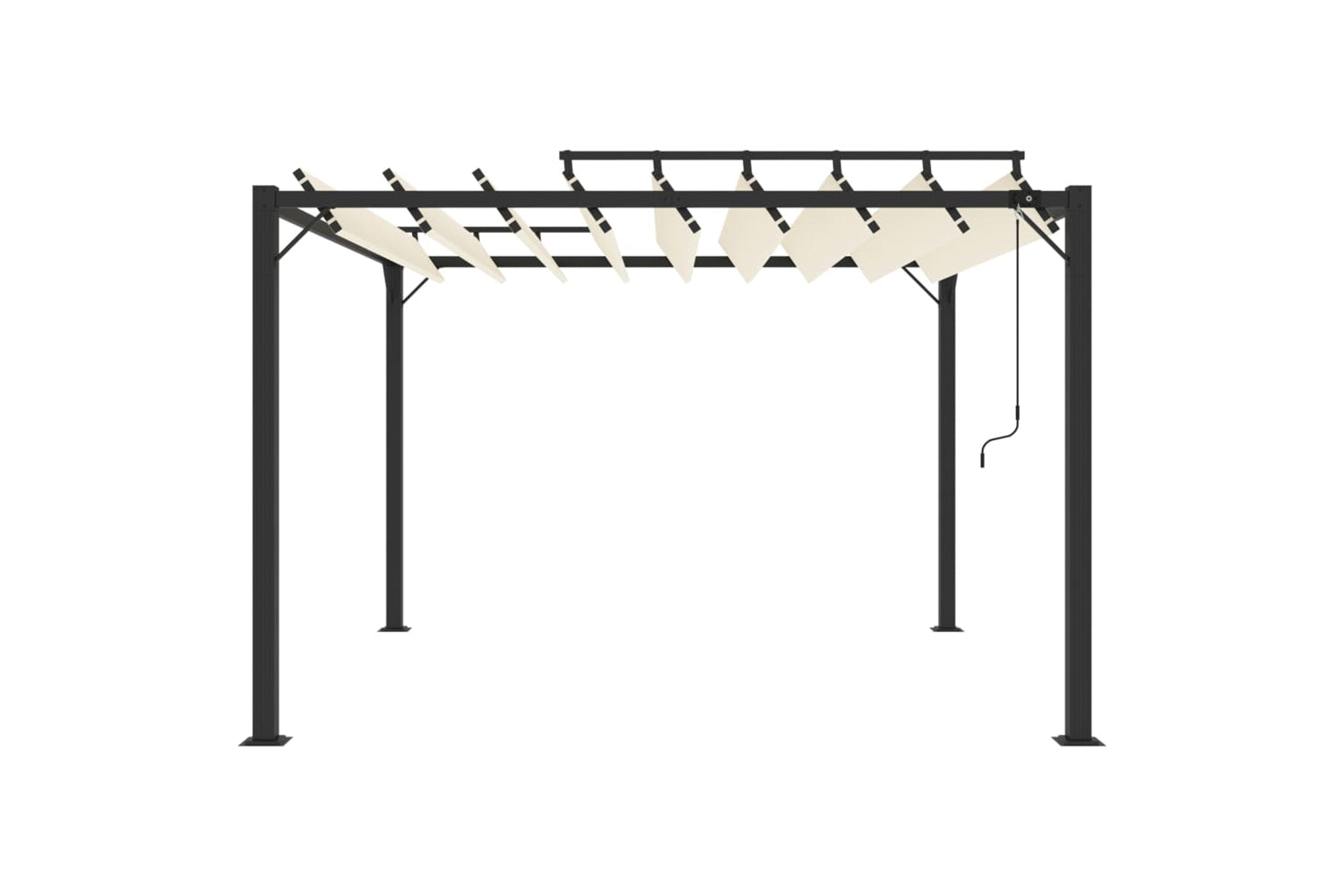 Vidaxl Gazebo With Louvered Roof 3x3 M Cream Fabric And Aluminium-2