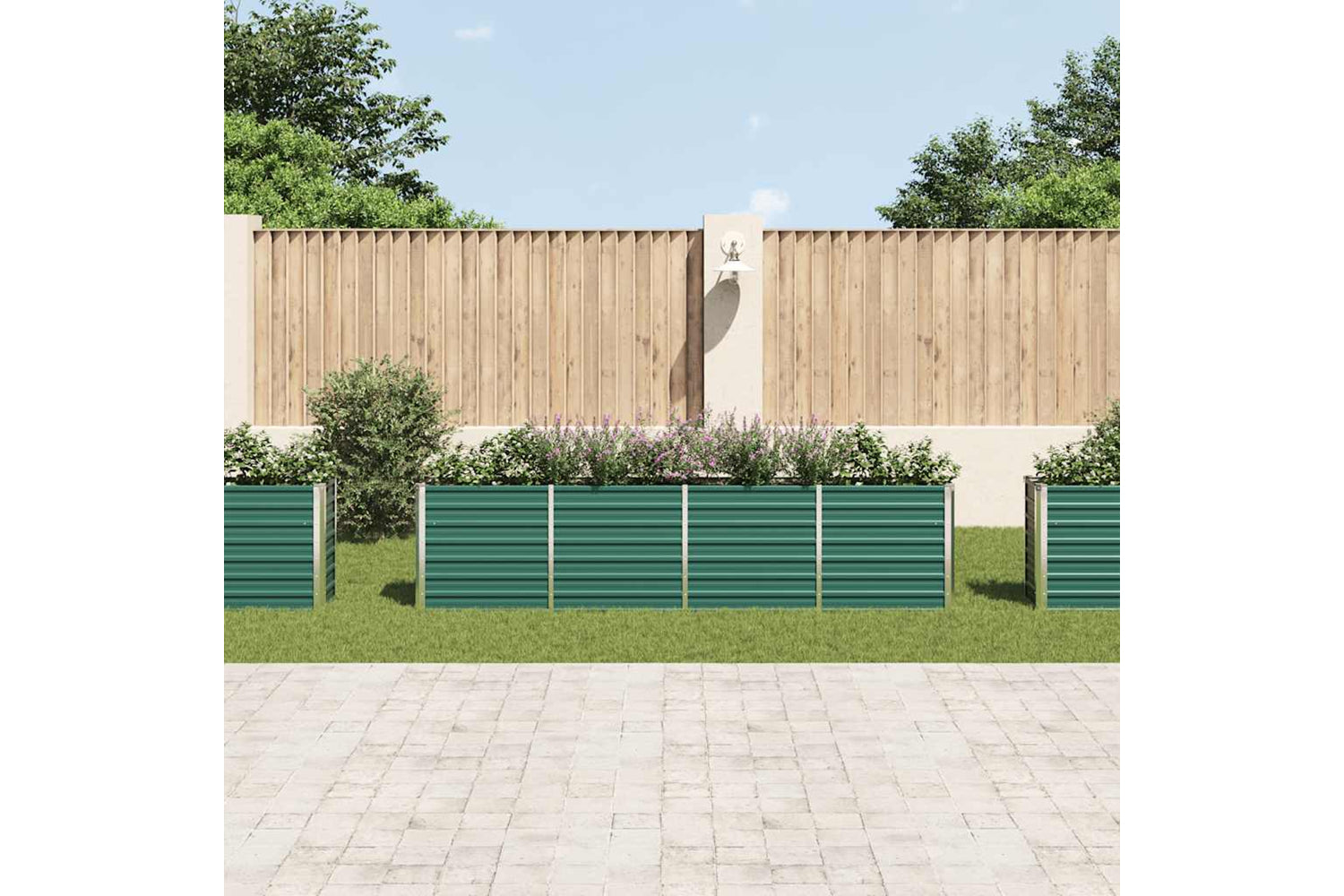 vidaXL 47049 Raised Garden Bed 320x40x77cm Galvanised Steel Green-2