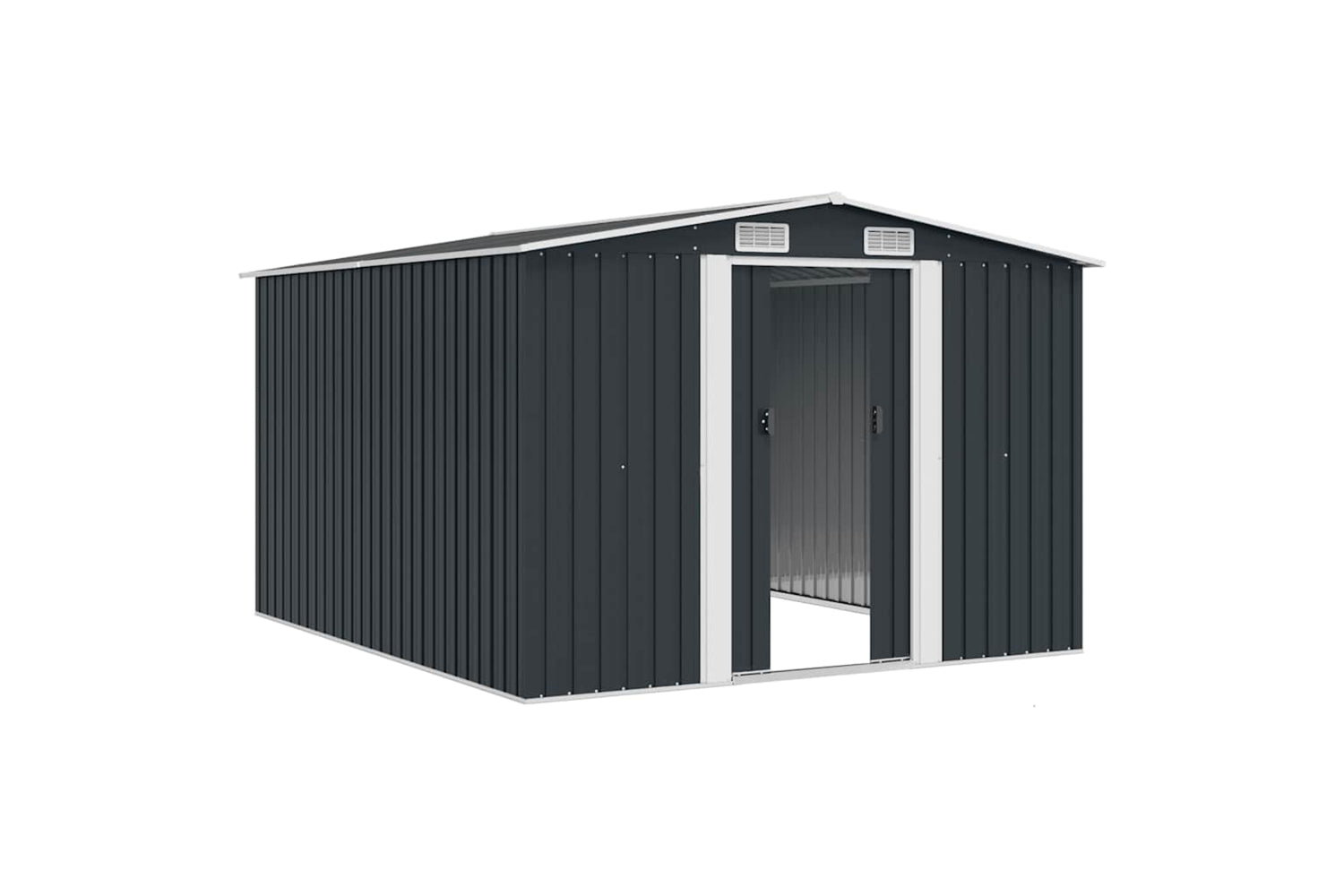 vidaXL 143342 Garden Shed 257x298x178cm Metal Anthracite-4