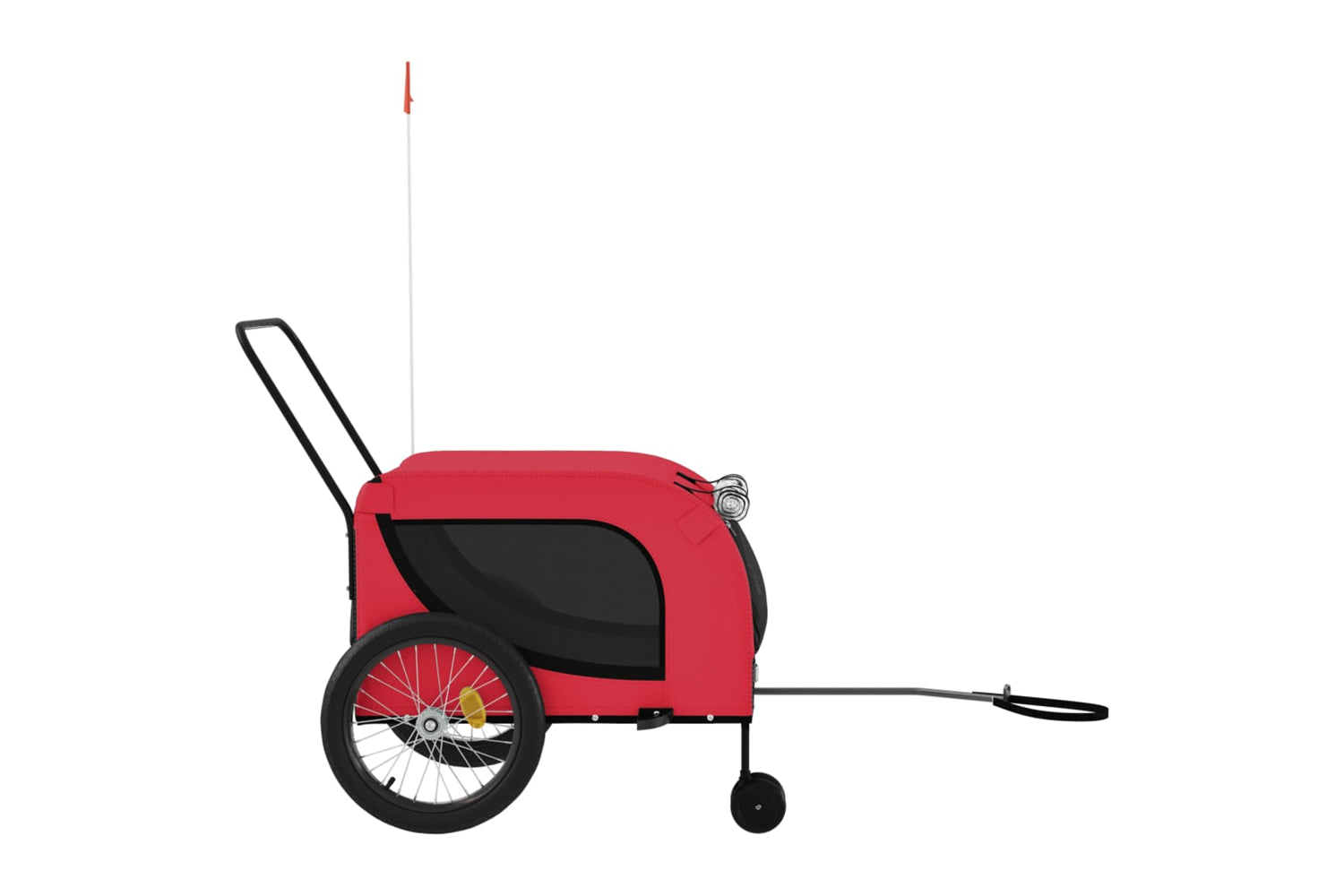 Vidaxl 94027 Pet Bike Trailer Red And Black Oxford Fabric And Iron-4