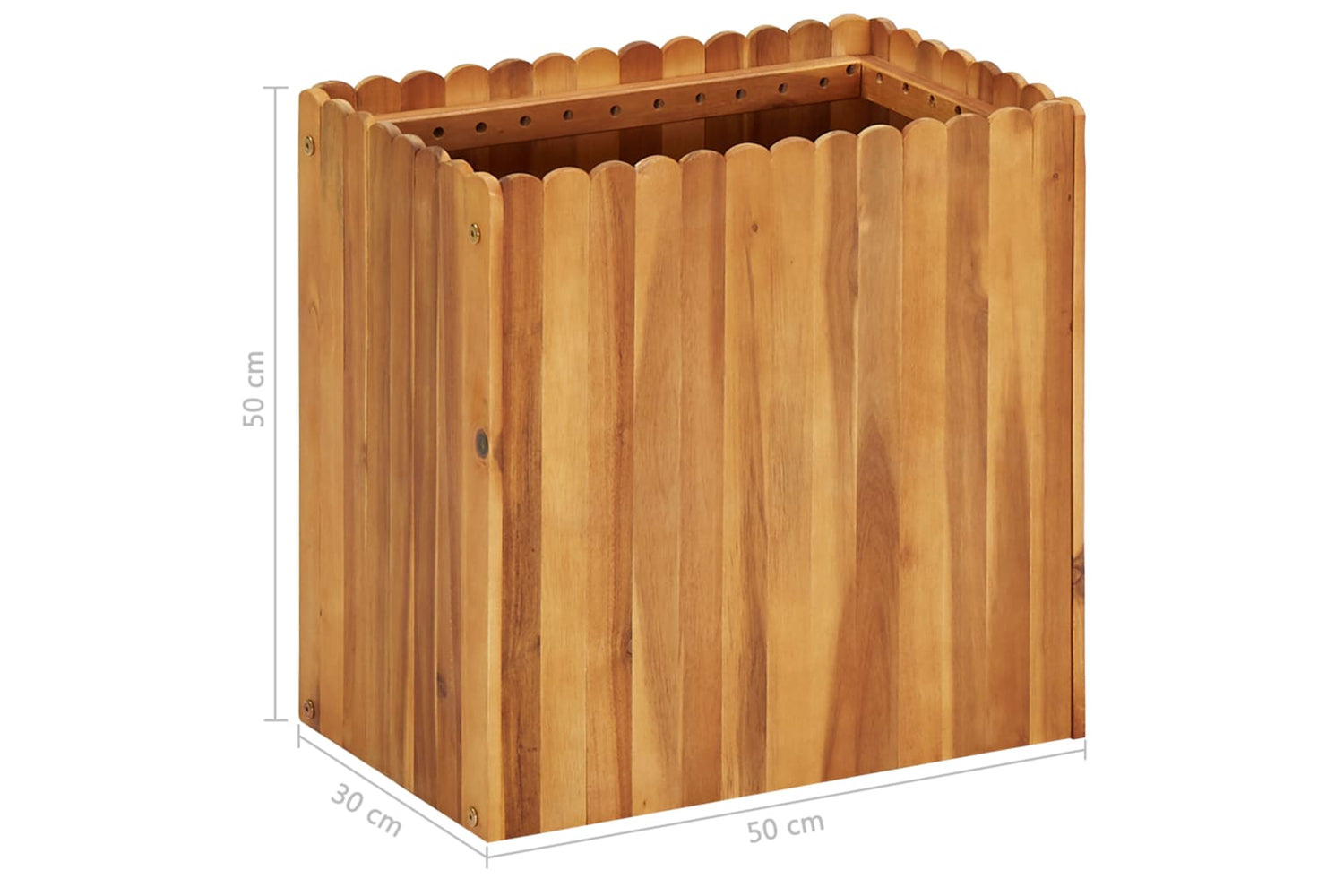 vidaXL 45923 Garden Raised Bed 50x30x50cm Solid Acacia Wood-5