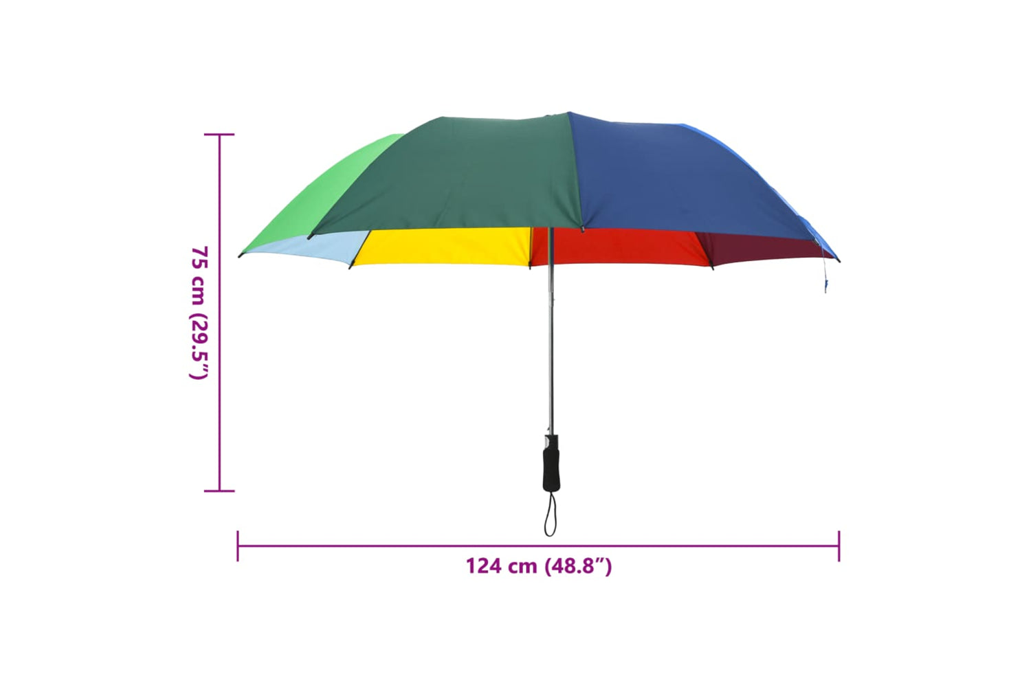vidaXL 149143 Automatic Folding Umbrella Multicolour 124cm-8