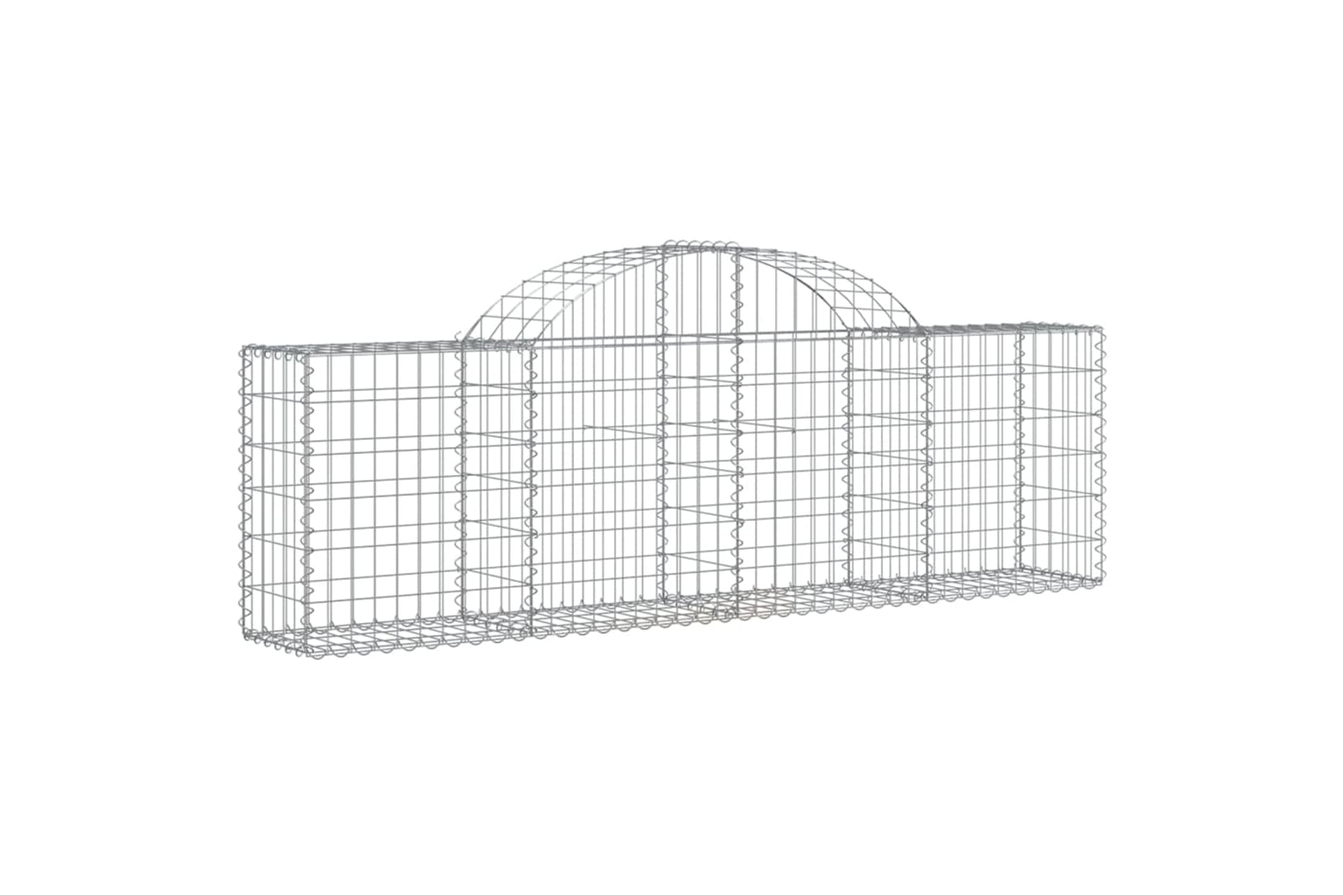 vidaXL 3146075 Arched Gabion Baskets 9 Pcs 200x30x60/80cm Galvanised Iron-2