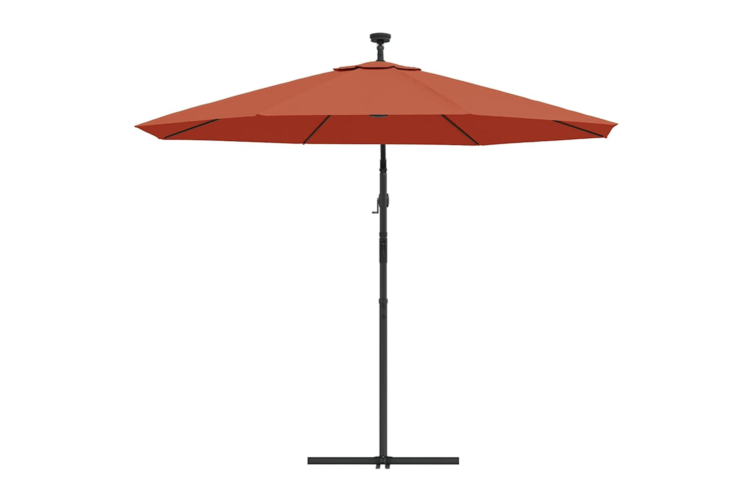 Vidaxl 313781 Cantilever Umbrella With Led Lights And Steel Pole Terracotta-6