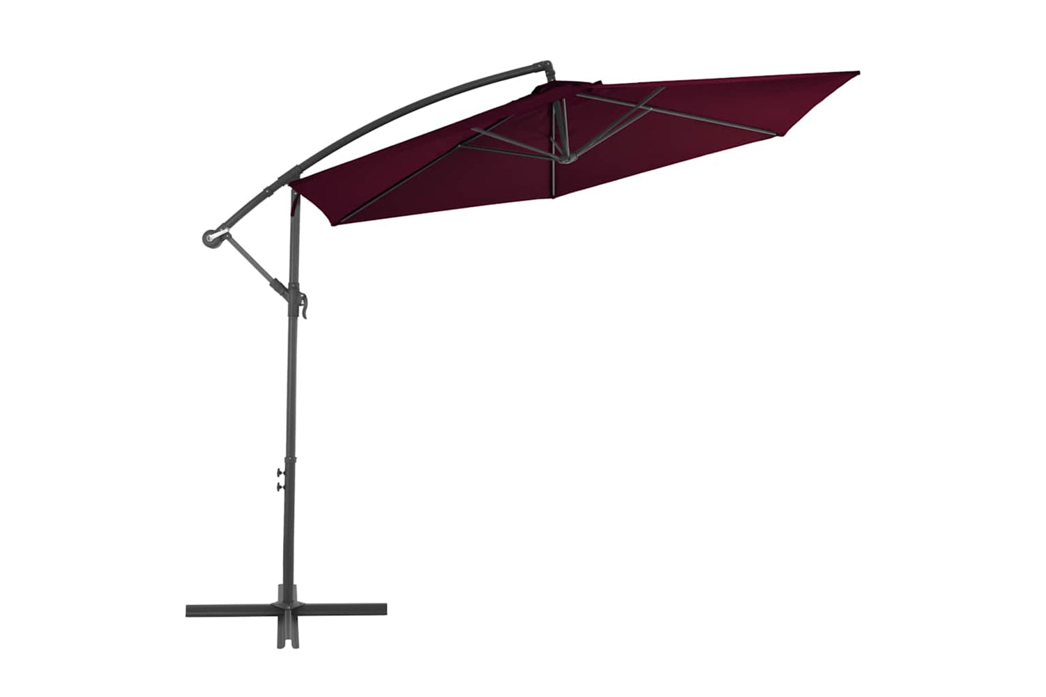 vidaXL 313754 Cantilever Umbrella With Aluminium Pole Bordeaux Red 300cm-2