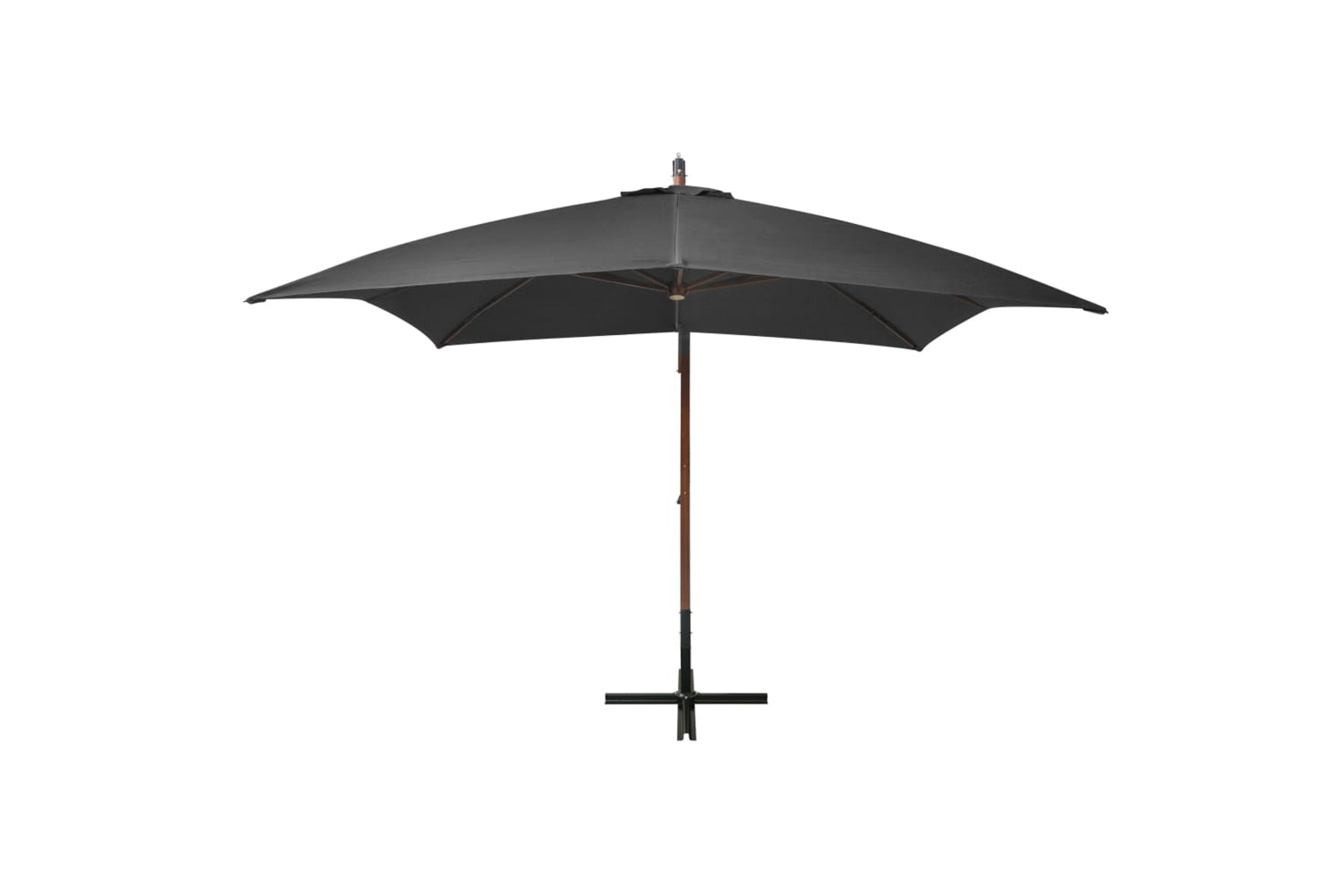 Vidaxl 313774 Hanging Parasol With Pole Anthracite 3x3 M Solid Fir Wood-2
