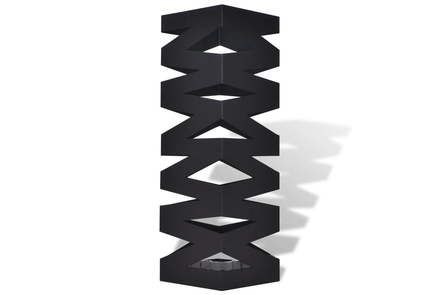 vidaXL 242469 Black Square Umbrella Stand Storage Holder Walking Stick Steel 48.5cm-2