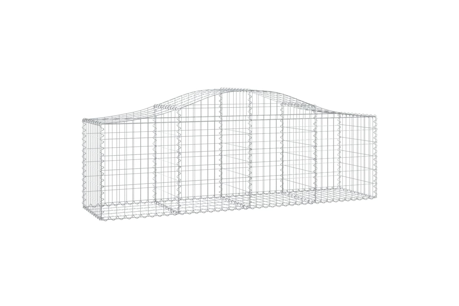 vidaXL 3145604 Arched Gabion Baskets 8 Pcs 200x50x60/80cm Galvanised Iron-2
