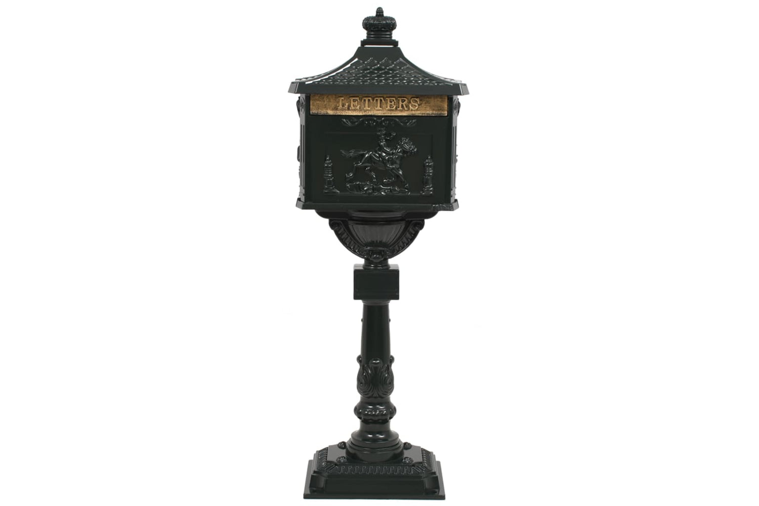 Vidaxl 43893 Pedestal Letterbox Aluminium Vintage Style Rustproof Green-2
