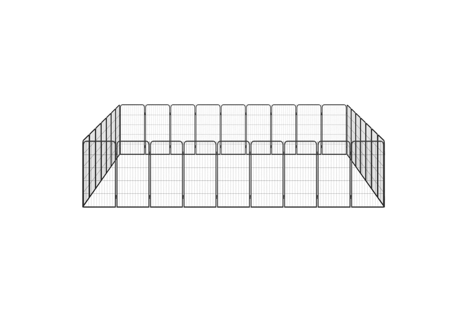 vidaXL 3115964 32-panel Dog Playpen Black 50x100cm Powder-coated Steel-2