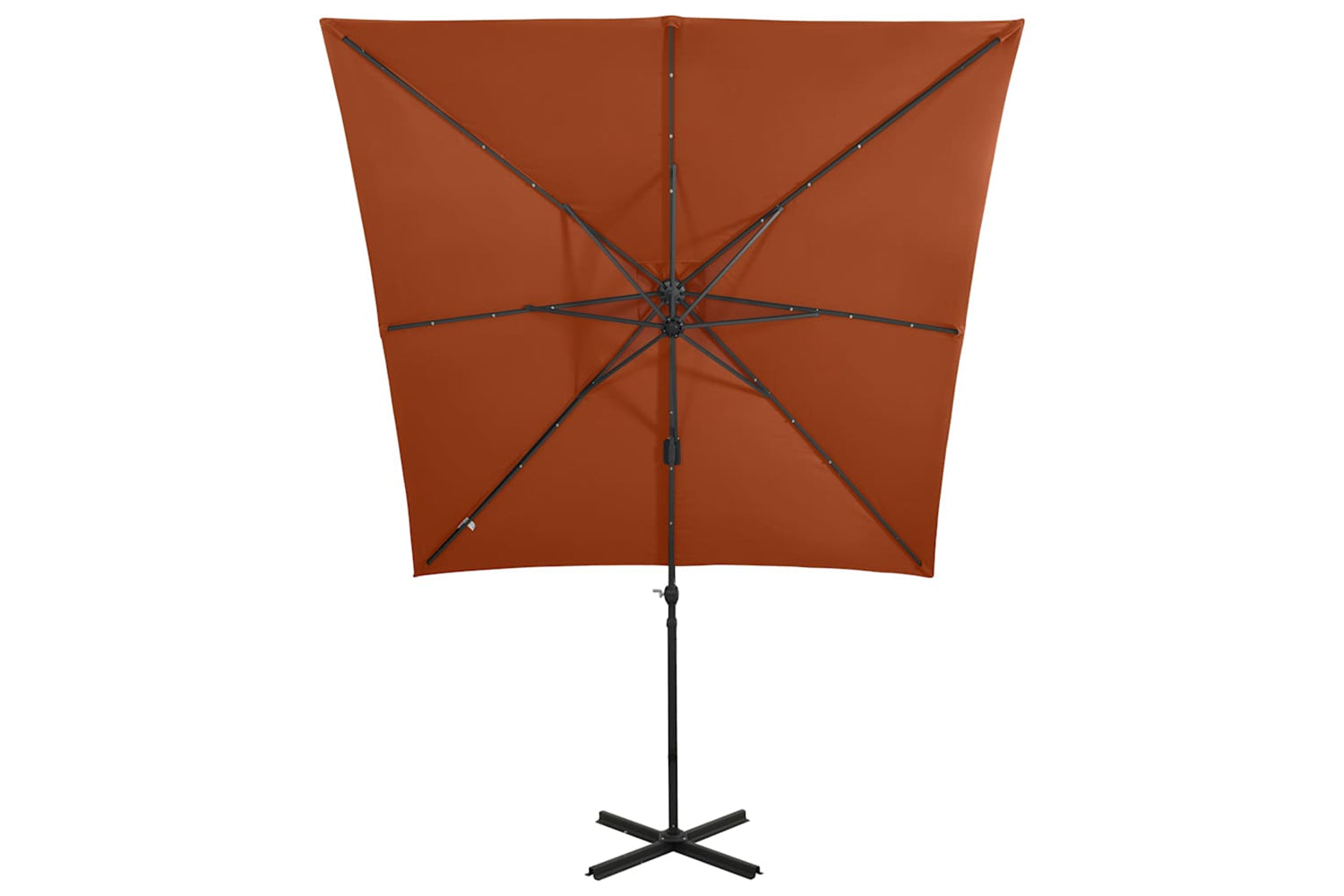 Vidaxl 312327 Cantilever Umbrella With Pole And Led Lights Terracotta 250 Cm-5