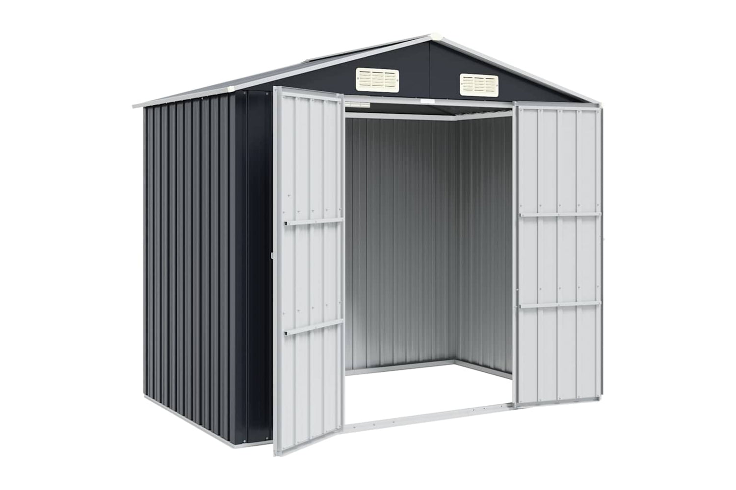 vidaXL 46299 Garden Shed Anthracite 205x129x183cm Galvanised Steel-3