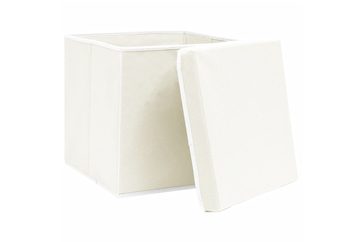 Vidaxl 288350 Storage Boxes With Lids 4 Pcs White 32x32x32 Cm Fabric-3