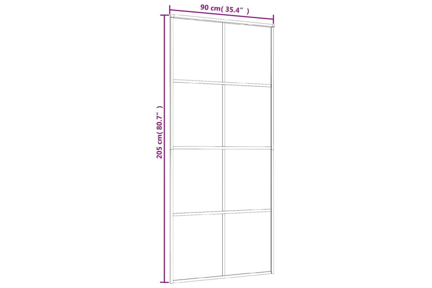 Vidaxl 151670 Sliding Door Black 90x205 Cm Esg Glass And Aluminium-6