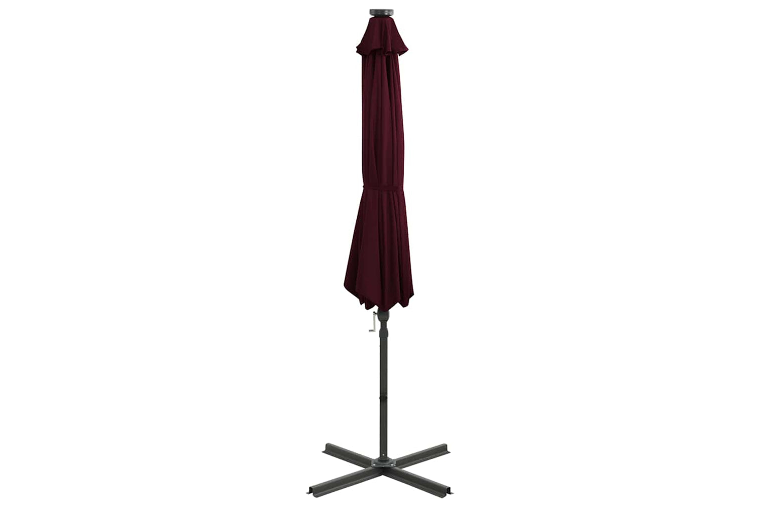 Vidaxl 312334 Cantilever Umbrella With Pole And Led Lights Bordeaux Red 300cm-3
