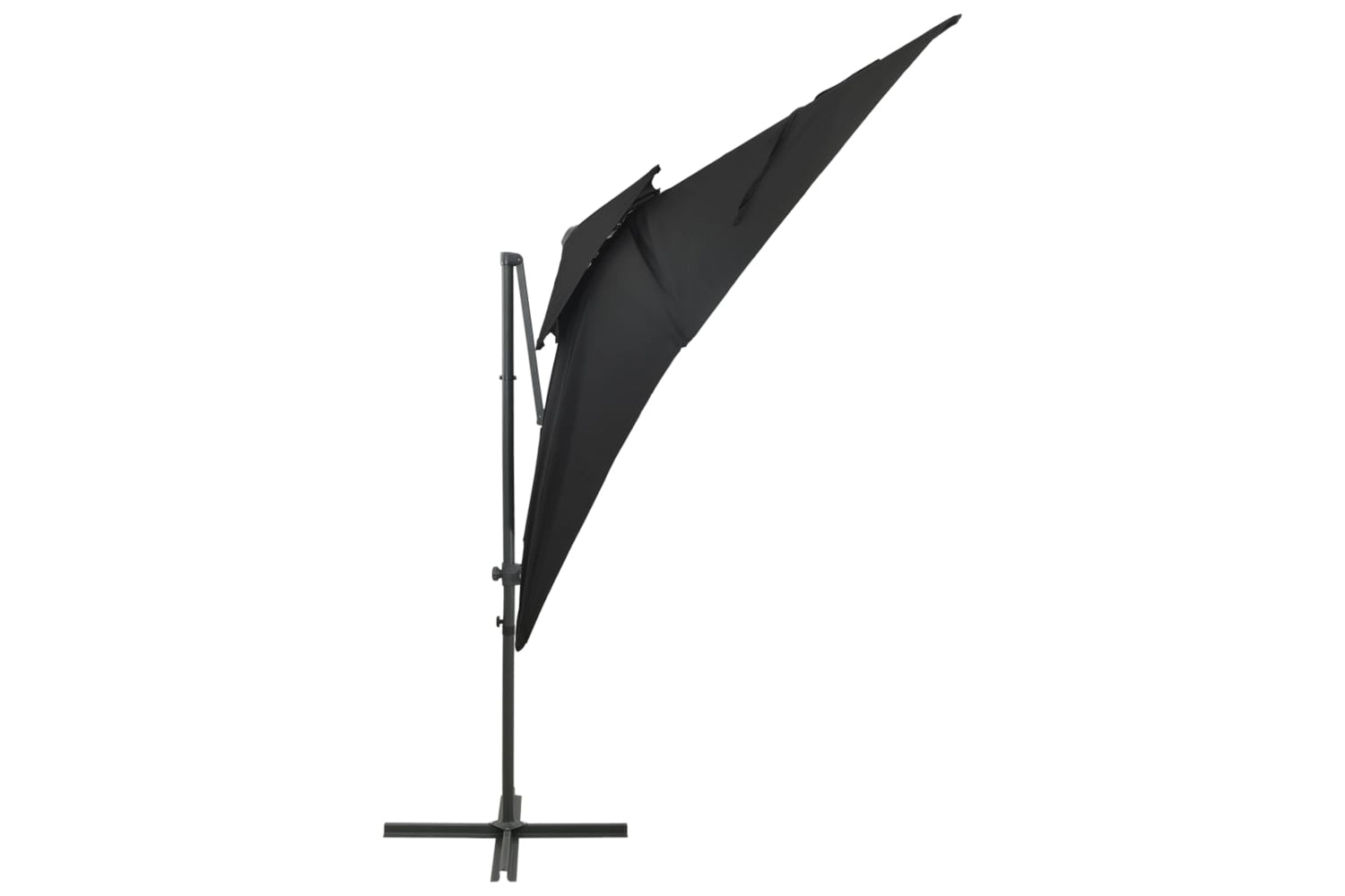 vidaXL 312364 Cantilever Umbrella With Double Top Black 250x250cm-3