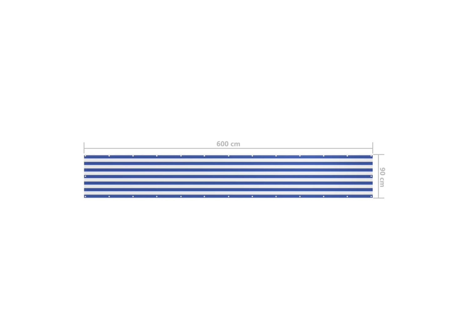 vidaXL 134919 Balcony Screen White And Blue 90x600cm Oxford Fabric-5
