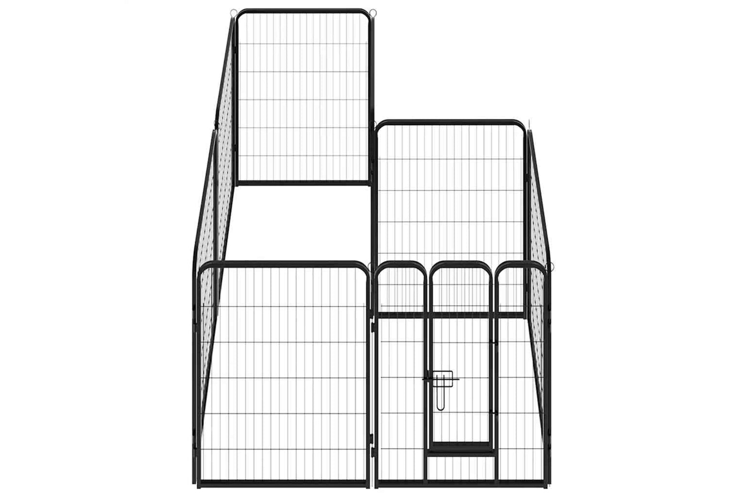 vidaXL 170574 Dog Playpen 8 Panels Steel 80x100cm Black-2