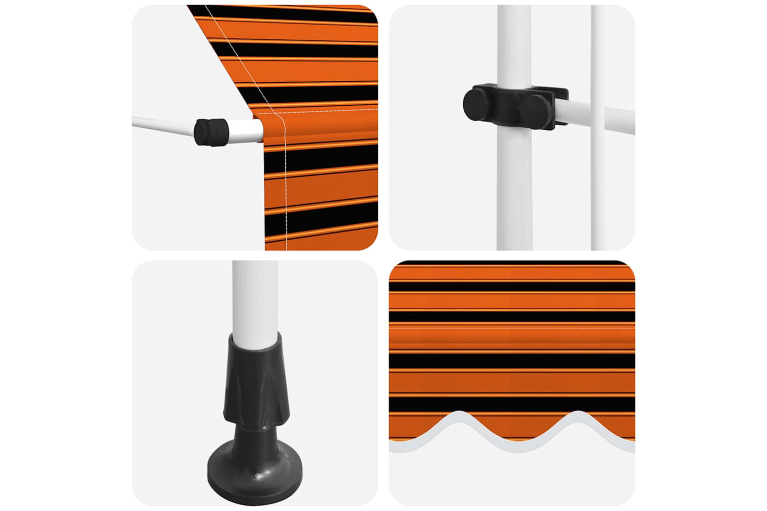 vidaXL 145837 Manual Retractable Awning 250cm Orange And Brown-6