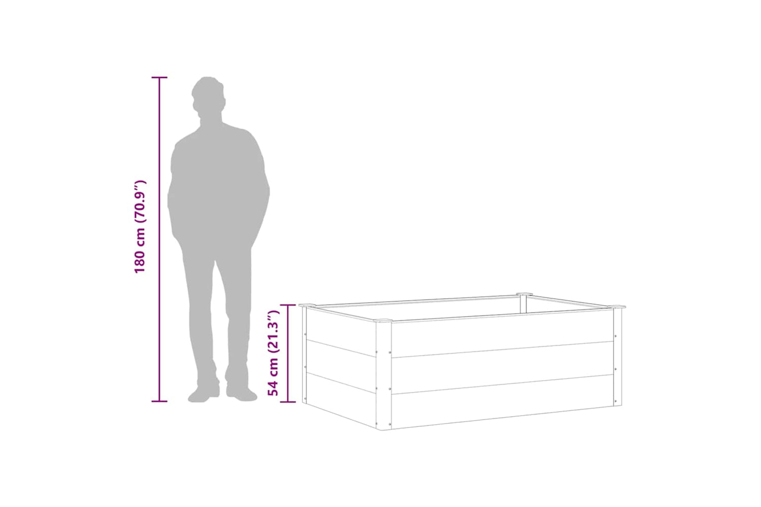 vidaXL 43609 Garden Raised Bed Wpc 150x100x54cm Grey-7