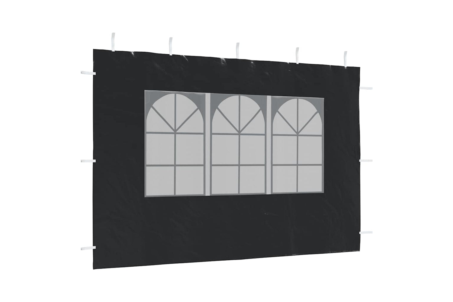 vidaXL Party Tent Sidewall 2 Pcs With Window Pe Anthracite-7