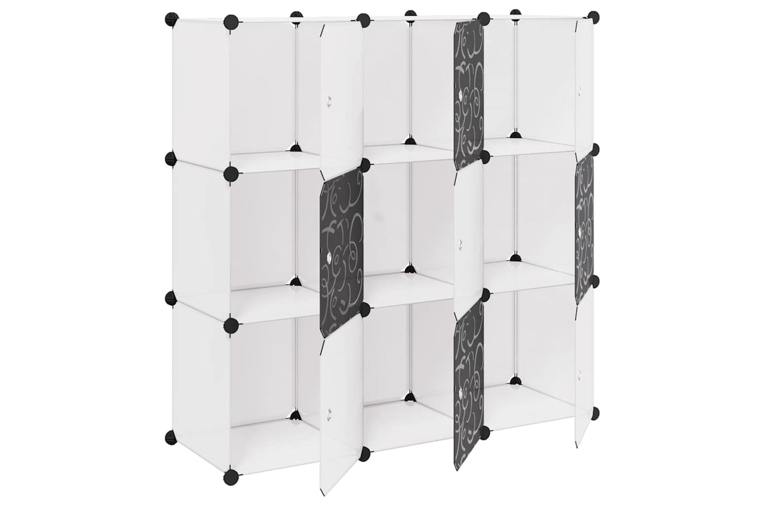 Vidaxl 244924 Storage Cube Organiser With 9 Compartments Black And White-2