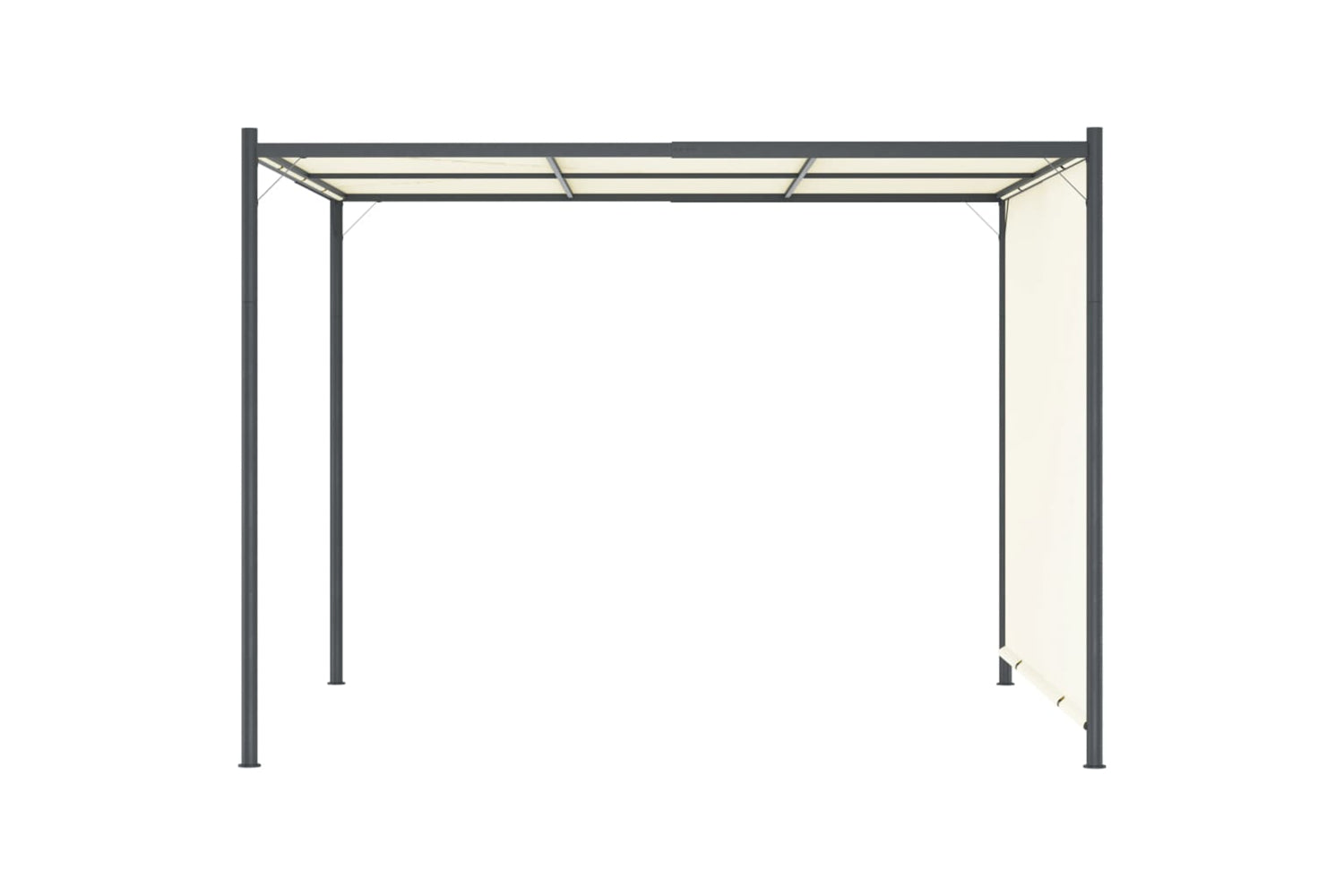 Vidaxl 49323 Pergola With Adjustable Roof Cream White 3x3 M Steel-2