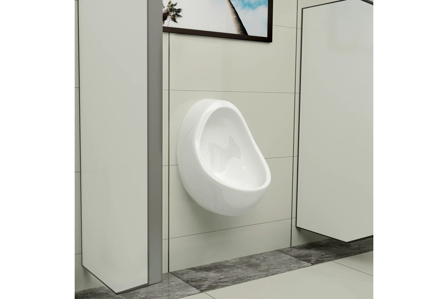 Vidaxl 143990 Wall Hung Urinal With Flush Valve Ceramic White-2