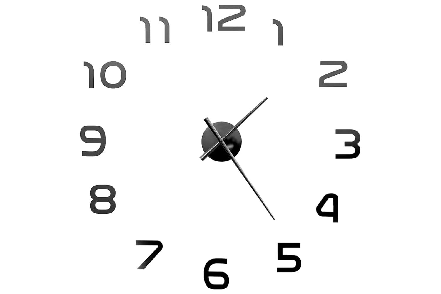 Vidaxl 50639 3D Wall Clock Modern Design 100 cm | Black-2