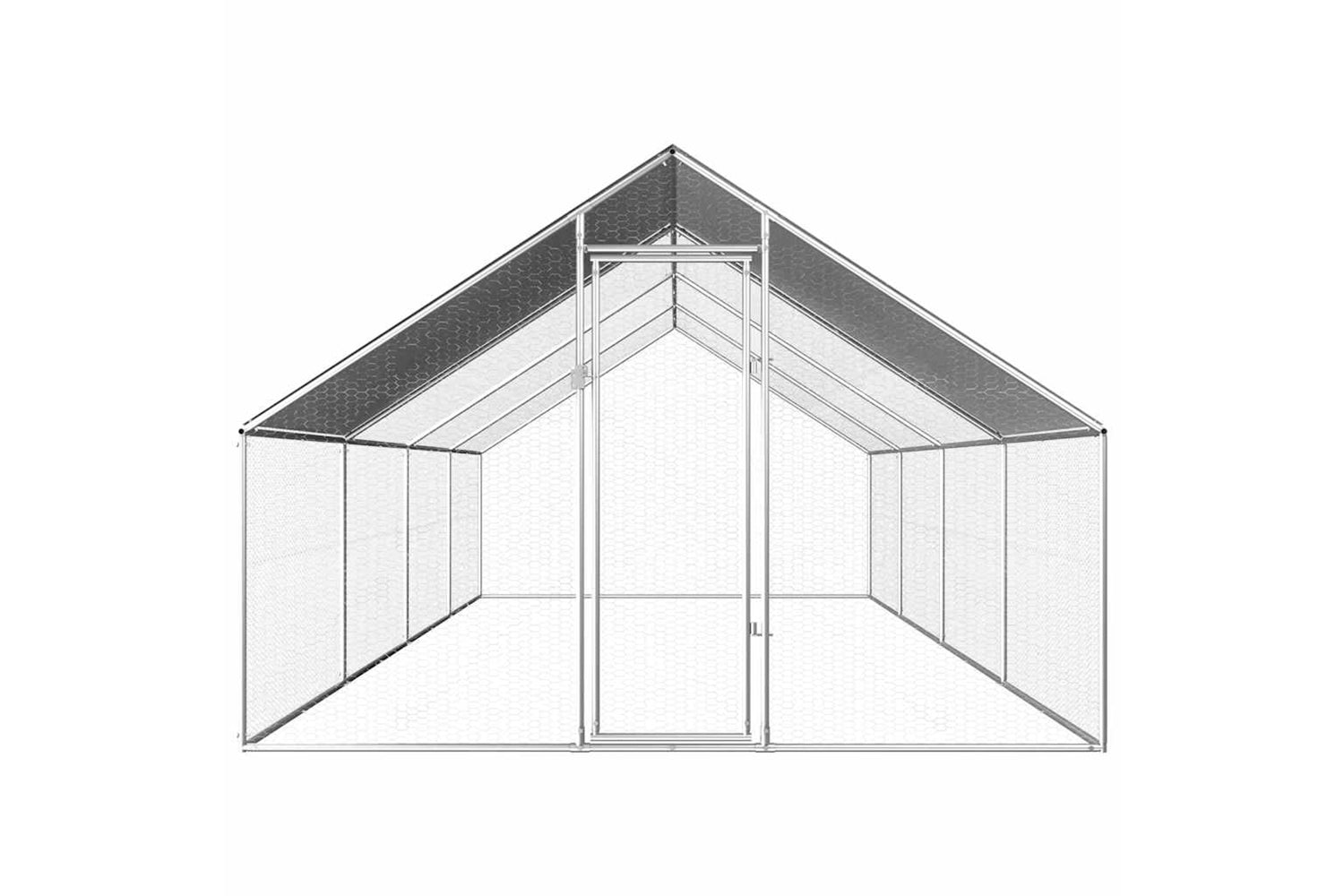 Vidaxl Outdoor Chicken Cage 2.75x8x1.92 M Galvanised Steel-2