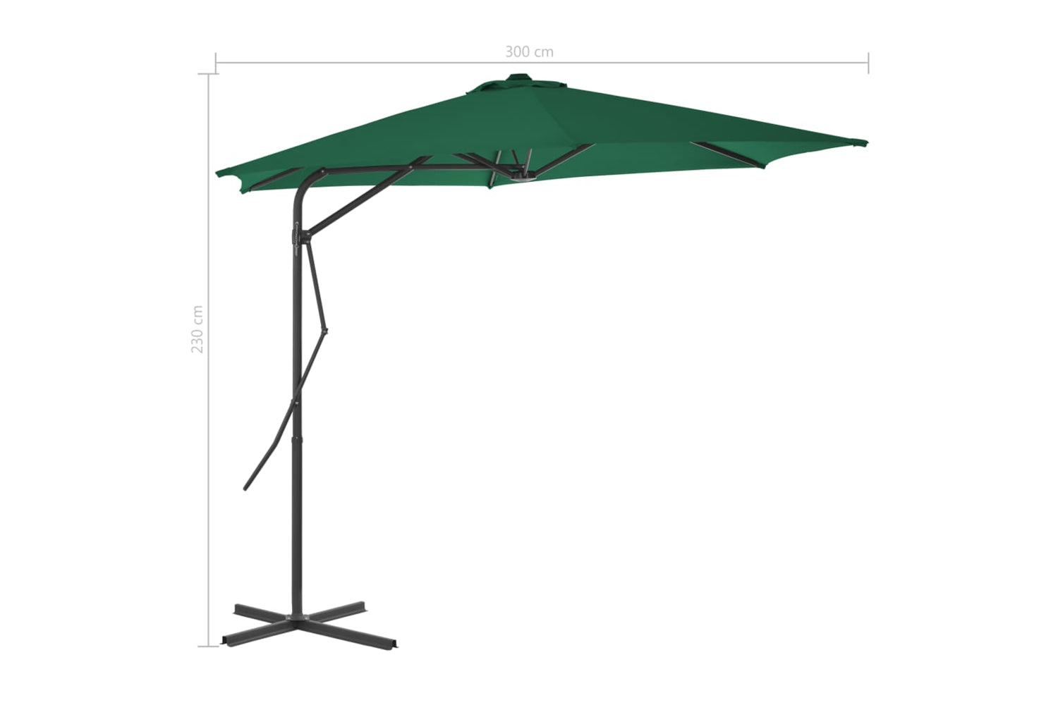 vidaXL 44885 Outdoor Parasol With Steel Pole 300cm Green-7