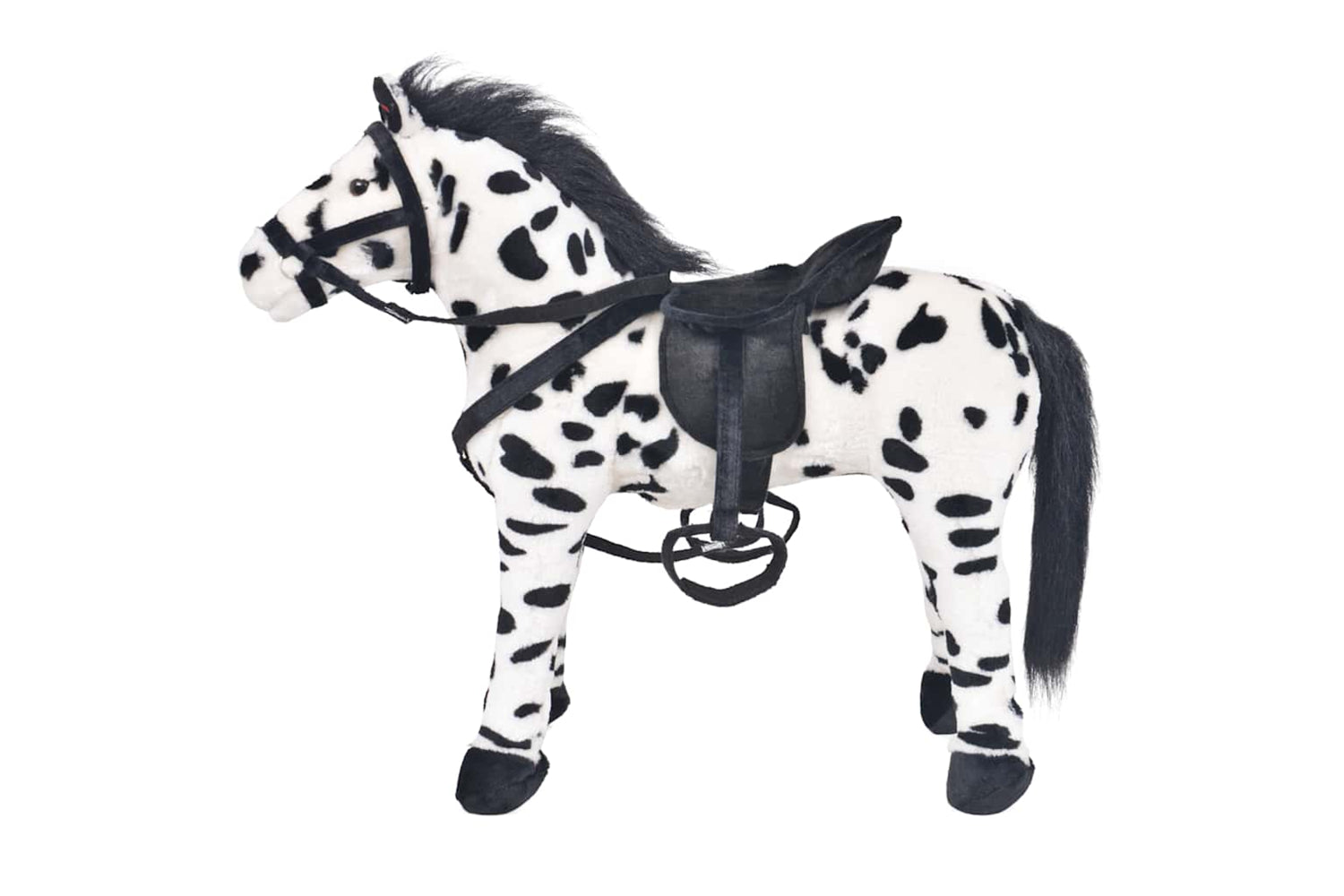Vidaxl Standing Plush Toy Horse Black And White Xxl-2