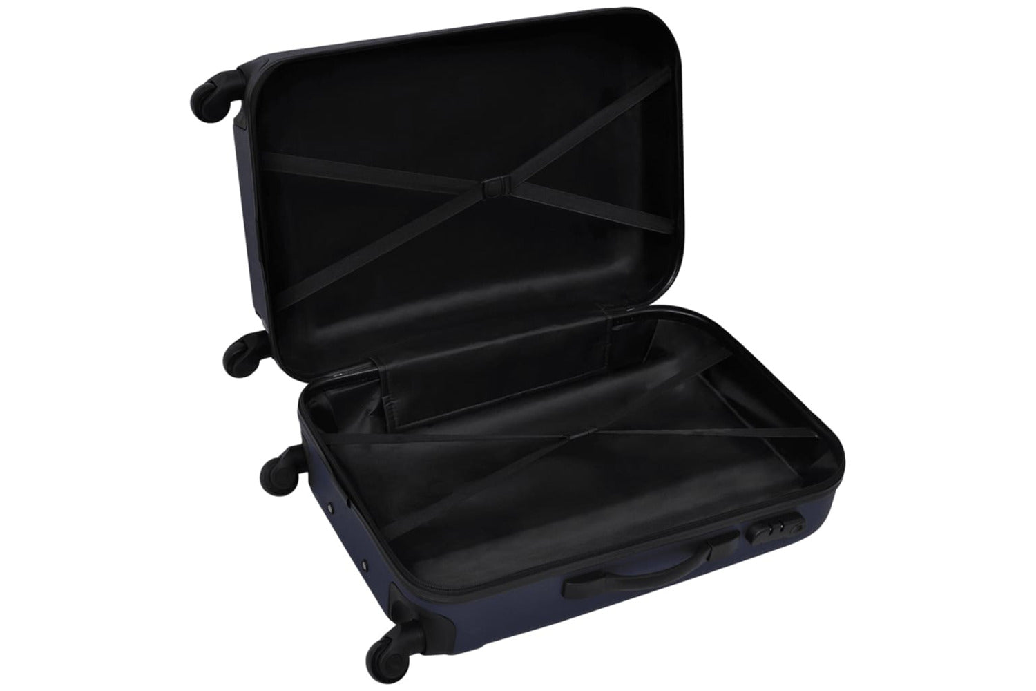 vidaXL Three Piece Hardcase Trolley Set Blue 45.5/55/66cm-4
