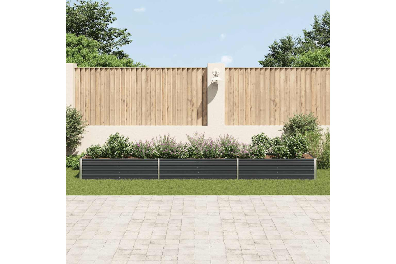 vidaXL 47067 Garden Raised Bed Galvanised Steel 480x80x45cm Anthracite-2