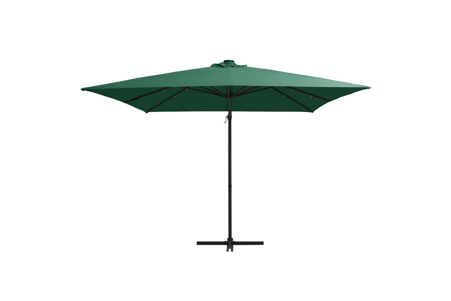 Vidaxl 46993 Cantilever Umbrella With Led Lights And Steel Pole 250x250 Cm Green-2