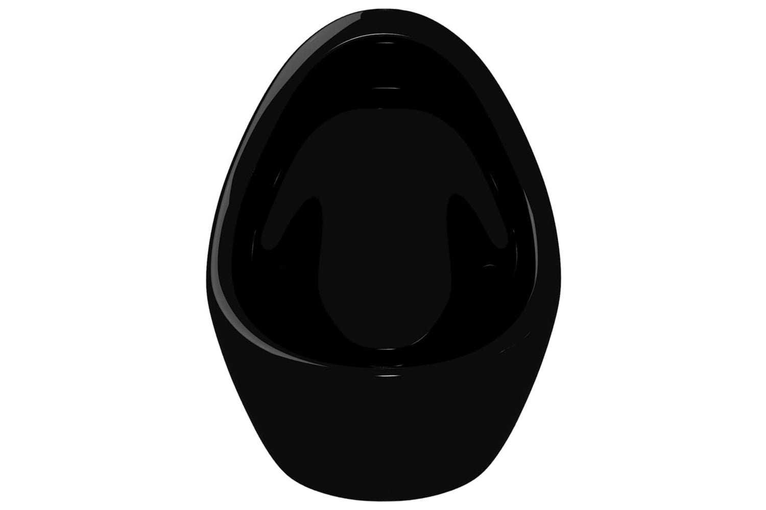 Vidaxl 143992 Wall Hung Urinal With Flush Valve Ceramic Black-4