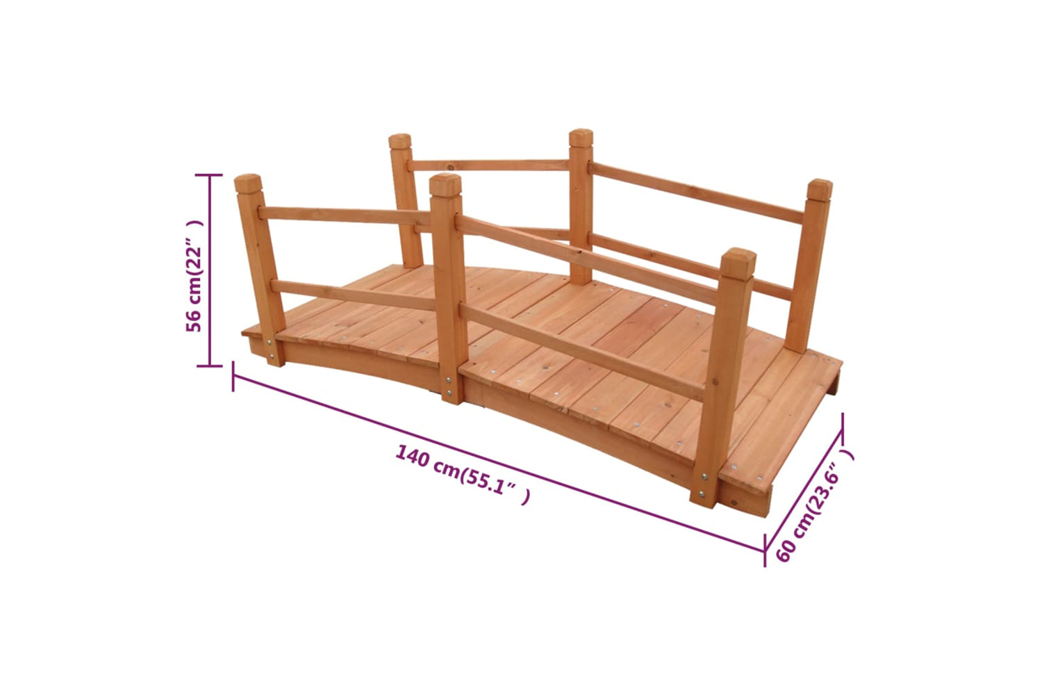 Vidaxl Garden Bridge 140 X 60 X 56 Cm-4