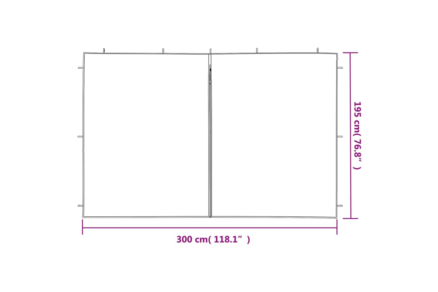 vidaXL Party Tent Sidewall 2 Pcs With Zipper Pe Green-4