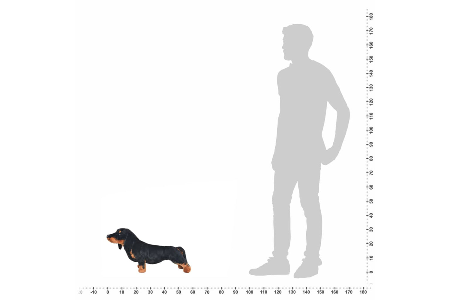 vidaXL 91333 Standing Plush Toy Dachshund Dog Black Xxl-4