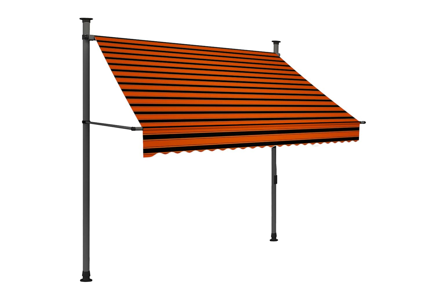 vidaXL 145878 Manual Retractable Awning With Led 200cm Orange And Brown-2