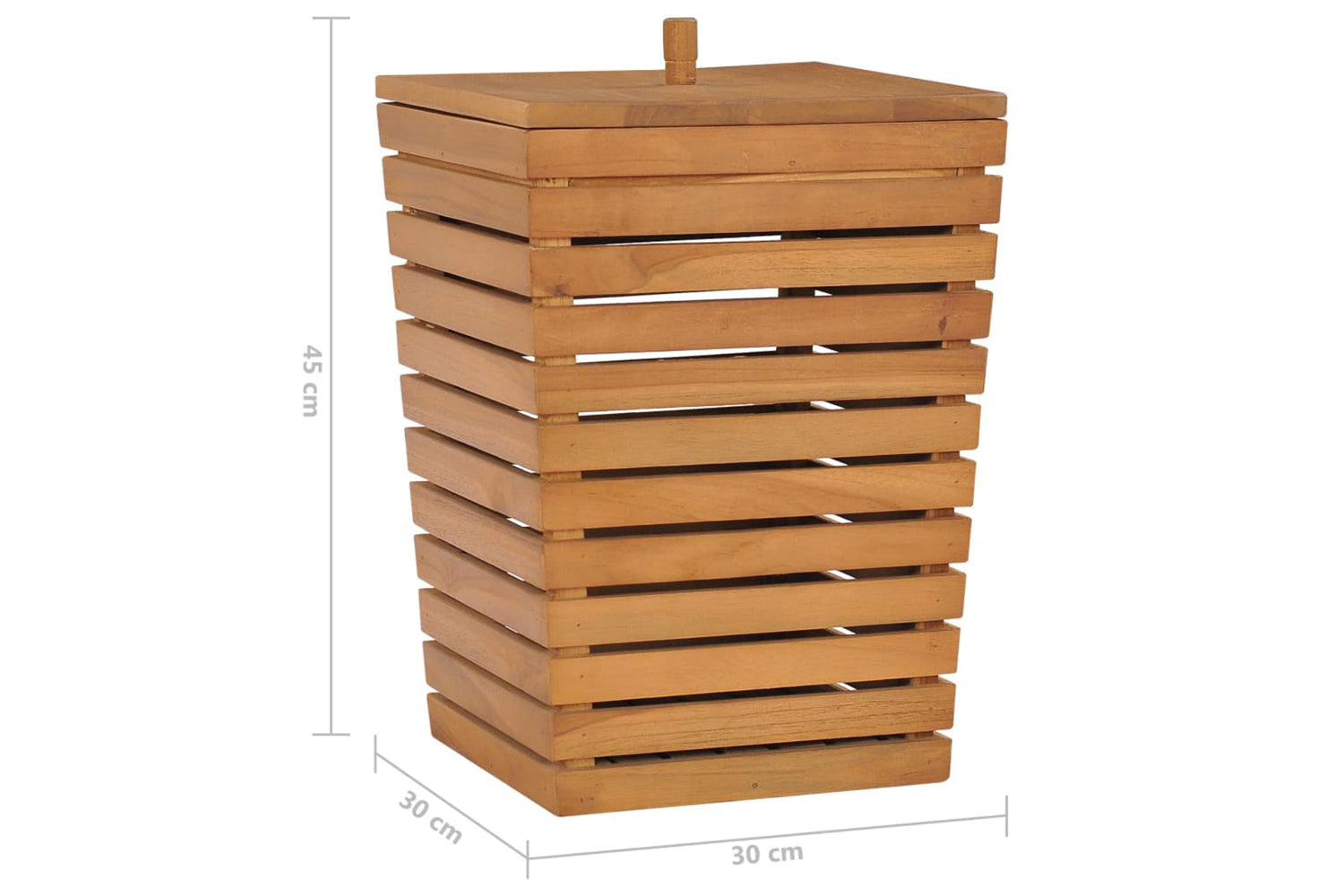 vidaXL 289074 Laundry Basket 30x30x45cm Solid Teak Wood-8