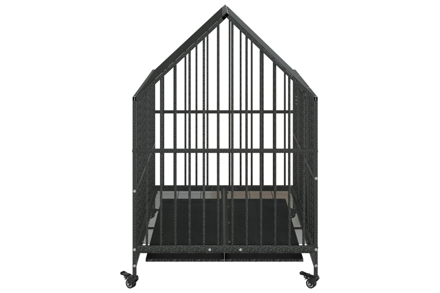 Vidaxl 172208 Dog Cage With Wheels Black Galvanised Steel-5