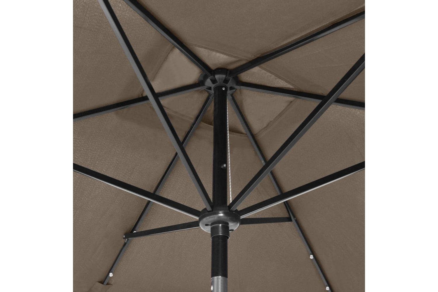 Vidaxl 313789 Parasol With Leds And Steel Pole Taupe 2x3 M-9